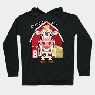 Birthday 2 Year Old Cards & Gifts I'm Two Farm Theme Cow Hoodie